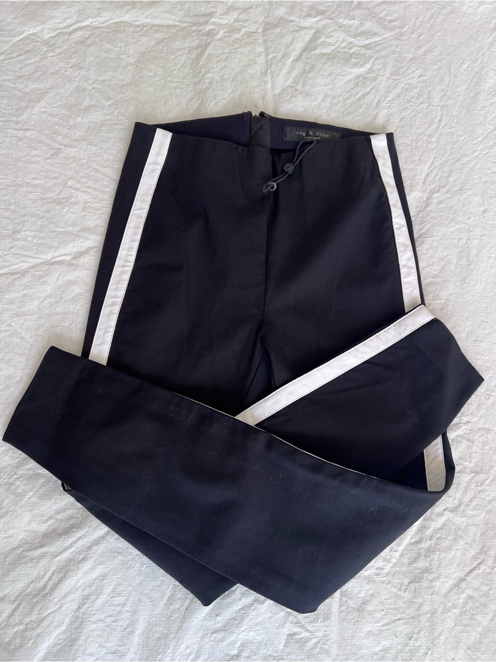 Rag & Bone Pants Womens 00 Simone Black White Check Zipper Skinny Stretch 90s
